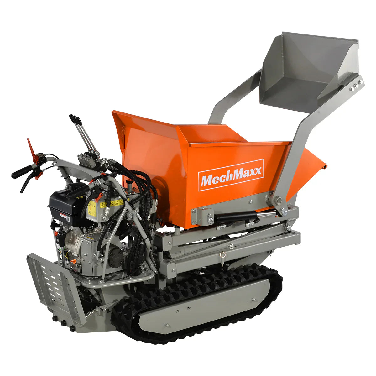 1100lbs Capacity 10HP 301cc Gas Engine Tracked Dumper Hydraulic Tipping and Lifting with Front Shovel
