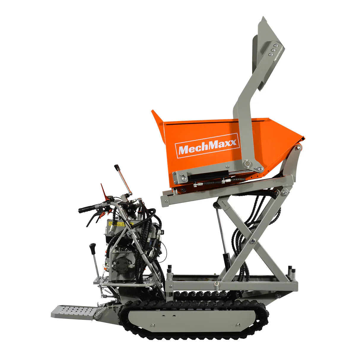 1100lbs Capacity 10HP 301cc Gas Engine Tracked Dumper Hydraulic Tipping and Lifting with Front Shovel